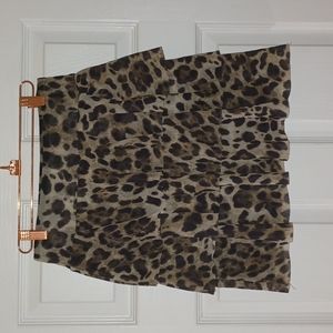 Tiered leopard skirt.